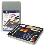 Royal Langnickel Medium Essentials Tin Box Drawing Art Set -16pc RSET-ART2303