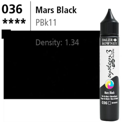 System3 Fluid Acrylic  Mars Black -29.5ml Applicator Bottle 139029036