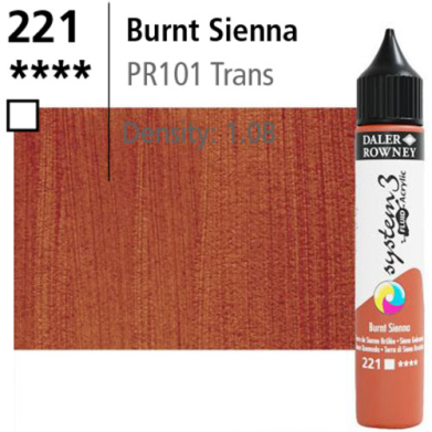 System3 Fluid Acrylics Burnt Sienna -29.5ml Applicator Bottle 139029221