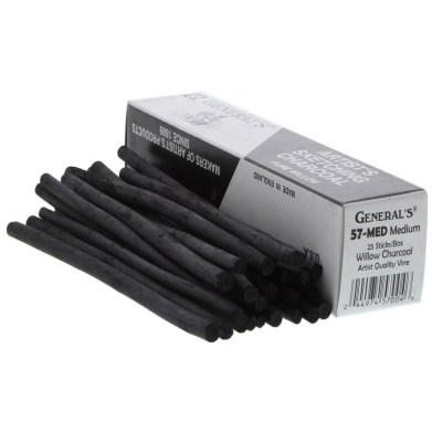 General's Medium Willow Sketching Charcoal 25pk  57-MED