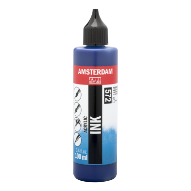 Royal Talens Amsterdam Acrylic Ink - (3.4oz/100ml) Primary Cyan RT17215720