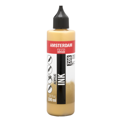 Royal Talens Amsterdam Acrylic Ink - (3.4oz/100ml) Light Gold RT17218020