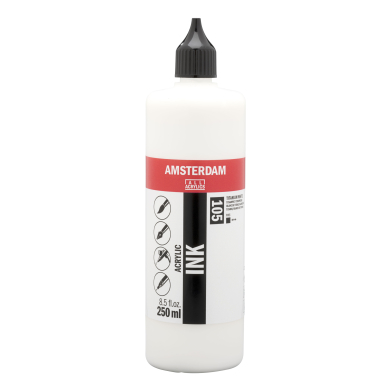 Royal Talens Amsterdam Acrylic Ink - (8.5oz/250ml) Titanium White RT17301050
