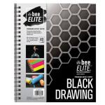 Bee Elite Premium Artist Black Drawing Pad - 74lbs 9"x12" 40 sheets BEE-40096SBLK