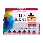 Royal Talens Amsterdam Acrylic Ink Basic 6 pack Set  RT17209101