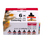 Royal Talens Amsterdam Acrylic Ink Lettering 6 pack Set  RT17209103