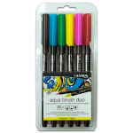 Lyra Aqua Brush Duo Marker 6ct Set  Primary  LYL6521060
