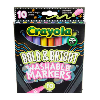 Crayola Washable Broad Line Markers - (10 Pack) Bold & Bright