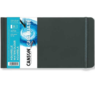 Canson Graduate Watercolor Hard Cover Book 8.5" x 5.5"  (56 Sheets, 117lb)  CN31200L028