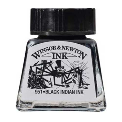 Winsor & Newton Dye-Based Drawing Ink - Black-Indian WN1005030