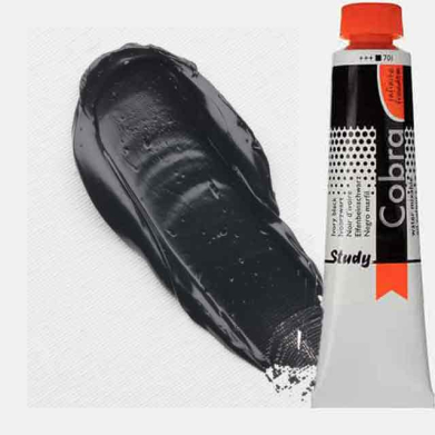 Royal Talens Cobra Study Water Mixable Oil Paint 200ml Ivory Black 701 - RT25087010