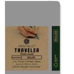 Pentalic Traveler Pocket Journal 6" x 8" - (160 Pages, 74lb) Ruled, Metallic Silver