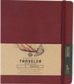 Pentalic Traveler Pocket Journal 6" x 8" - (160 Pages, 74lb) Sketch, Burgundy