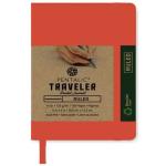 Pentalic Traveler Pocket Journal 4" x 6" - (160 Pages, 74lb) Ruled, Grapefruit