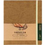 Pentalic Traveler Pocket Journal 6" x 8" - (160 Pages, 74lb) Ruled, Metallic Gold