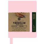 Pentalic Traveler Pocket Journal 4" x 6" - (160 Pages, 74lb) Ruled, Pale Pink