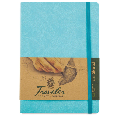 Pentalic Traveler Pocket Journal 4" x 6" - (160 Pages, 74lb) Sketch, Turquoise