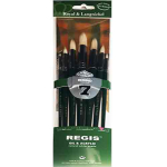 Royal Langnickel Regis Natural White Bristle Long Handle Brush Set- 7pc Rounds