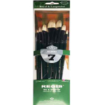 Royal Langnickel Regis Natural White Bristle Long Handle Brush Set- 7pc Filberts