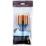 Royal Langnickel 3pc Large Flat Golden Taklon Brush Set   RSET-9352
