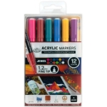 Royal Langnickel Acrylic Paint Marker Set - 12ct 1.2mm Jewel Collection  MARK-2720
