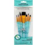 Royal & Langnickel Crafters Choice Rubber Grip Brush Set - (7 Pieces) Black Taklon Variety  RCC 417