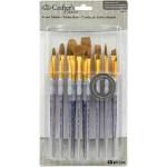 Royal & Langnickel Crafters Choice Rubber Grip Brush Set - (15 Pieces) Brown Talkon Variety  RCC 602