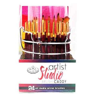 Royal & Langnickel Classroom Caddy - 24 Essentials Mini Brushes Assorted Classpack