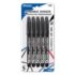 Bazic Fine Tip Black Permanent Markers w/ Pocket Clip (5/Pack) BZ1206