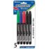 Bazic Fine Tip Assorted Permanent Markers w/ Pocket Clip (5/Pack)  BZ1210