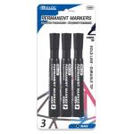 Bazic Chisel Tip Black Permanent Marker (3/Pack)  BZ1248