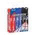 Bazic Chisel Tip Red, Blue & Black Permanent Markers (12/Pack)  BZ1273