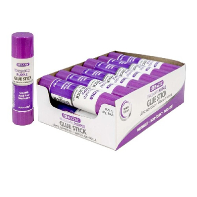 Bazic Washable Disappearing Small Glue Sticks  -12pk (.28oz/8g)  BZ2055