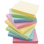 Bazic Stick On Notes 3" X 3" Pastel 100 Ct. (12/pk)  BZ5161