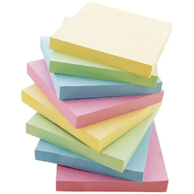 Bazic Stick On Notes 3" X 3" Pastel 100 Ct. (12/pk)  BZ5161