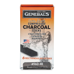 General's Compressed Charcoal Sticks - (6 Pack) 4B Medium  960-4B