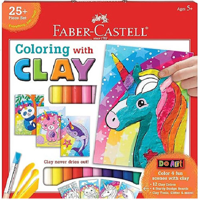 Faber Castell Do Art Coloring with Clay 25pc Unicorn & Friends   FC14335