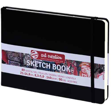 Royal Talens Art Creation Black Hard-bound Sketchbook  8.3"x5.8"   9314005M