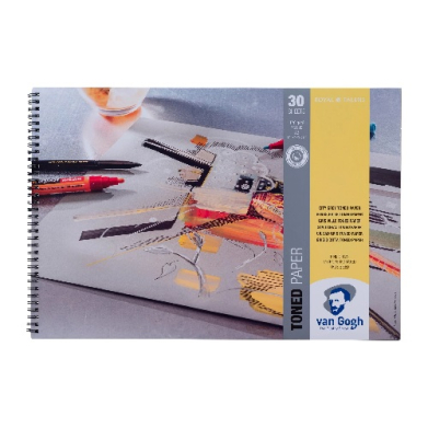 Van Gogh Toned Paper Pad City Grey 11.7″x16.5″, 75lbs, 30sheets 93180001