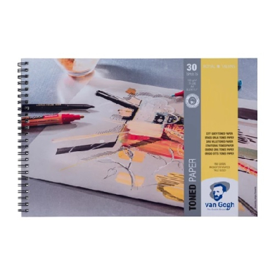Van Gogh Toned Paper Pad City Grey  8.3"x11.7",  75lbs,  30sheets 93180002