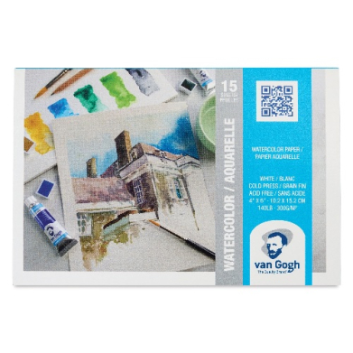 Royal Talens Van Gogh Water Color Paper Pad   4"x6" - White Cold Press (15 Sheets, 140lb) RT94178001