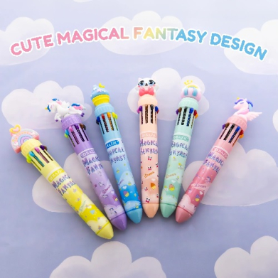 Bazic Assorted Magical Fantasy 10 Color Retractable Pen  (EACH SOLD SEPARATELY)    BZ17000