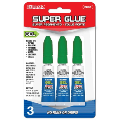 Bazic Super Glue Gel .07oz (2g)(3/Pack)     BZ2001