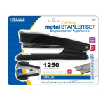 Bazic Standard Full Strip Black Metal Stapler Set with 1250ct Staples  BZ680