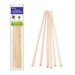 Bazic 3/8" x 12" Round Natural Wooden Dowels (6/Bag)  BZ6810