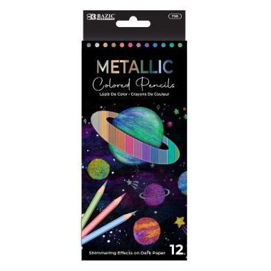 Bazic Metallic Colored Pencils  (12/pk)  BZ735
