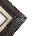 Closeout Econo Frame Walnut Wire Brushed with Linen Liner - 4"x5"