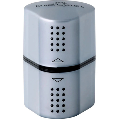 Faber Castell Grip Trio Pencil Sharpener, Silver   FC183800