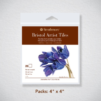 Strathmore Bristol Smooth Artist Tiles 20ct, 4"x 4"  ST105-770