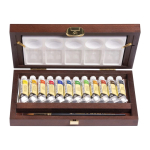 Rembrandt Professional Watercolor Tubes Set / Wooden Box -12x10ml Tubes + Accessories    05840015